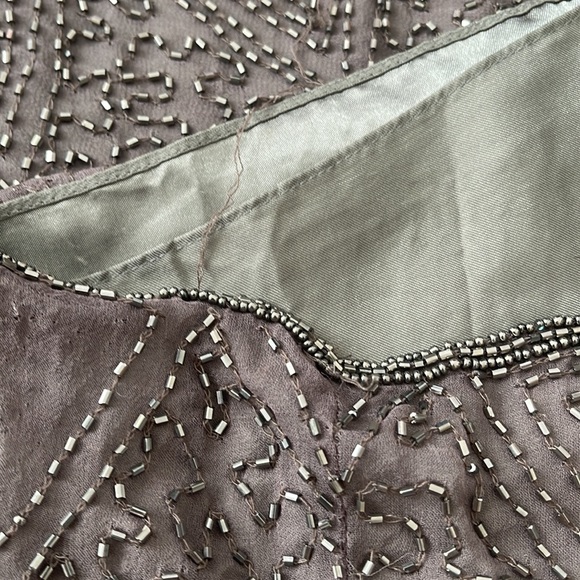 Hand Beaded 100% Silk Dress. - Picture 10 of 13